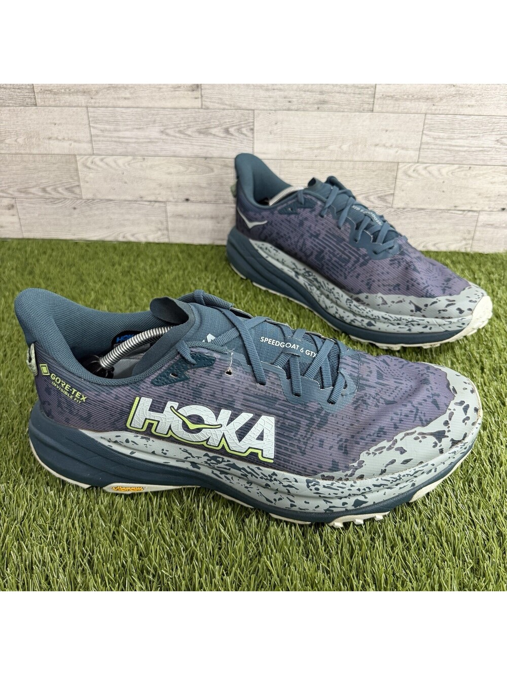 Hoka One One Speedgoat 6 GTX Blue Trail Sneaker 1155150-BZY Men's Size 13 D